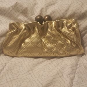 Gold Quilted Arden B Clutch